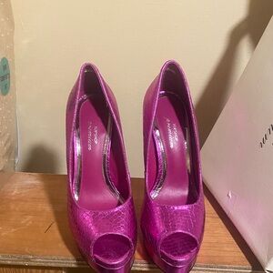 Topshop Fuchsia Peep-Toe Heels